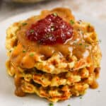 Stuffing Waffles on a plate