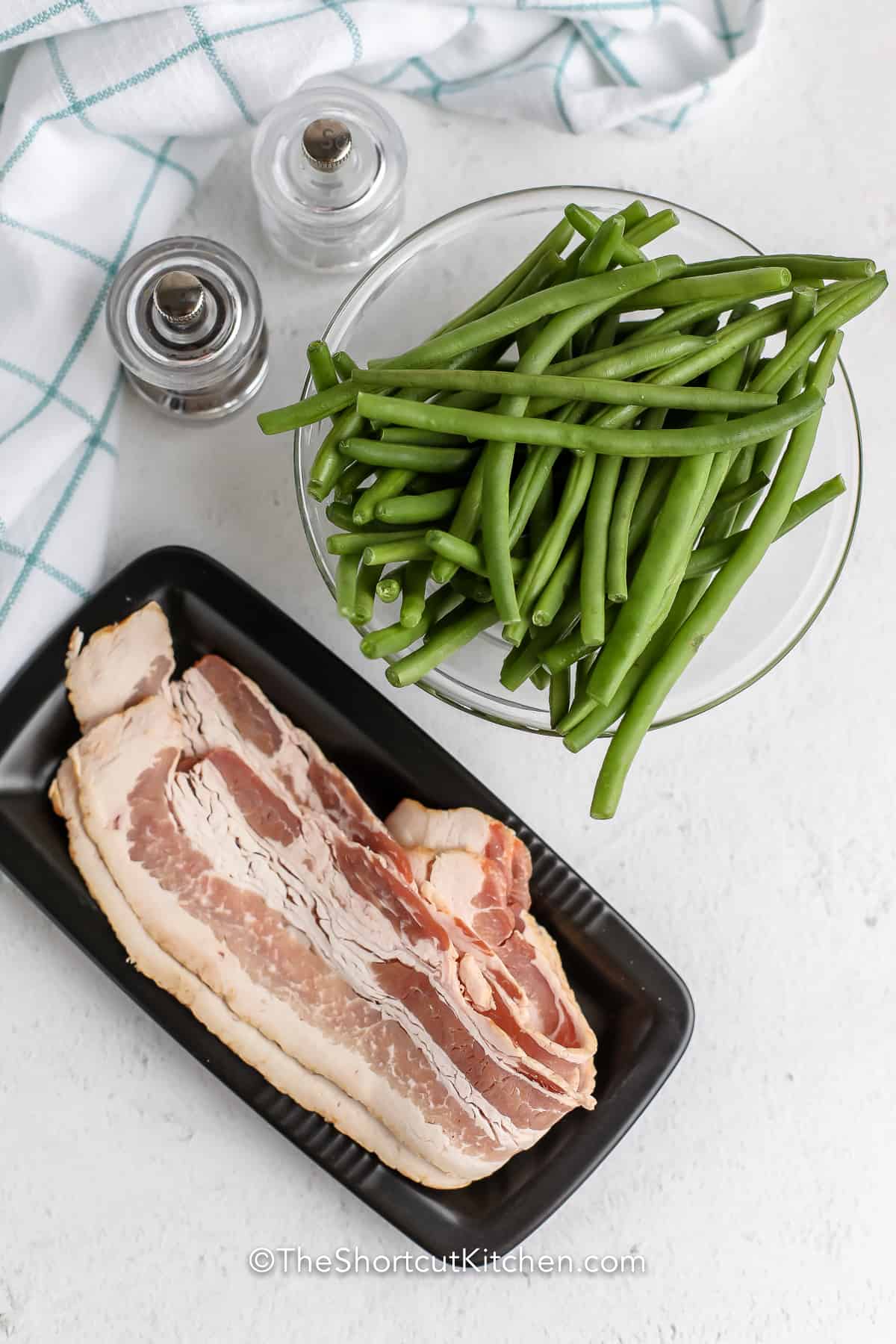 Air Fryer Green Beans and Bacon Ingredients