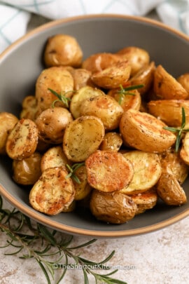 plated Rosemary Roasted Potatoes