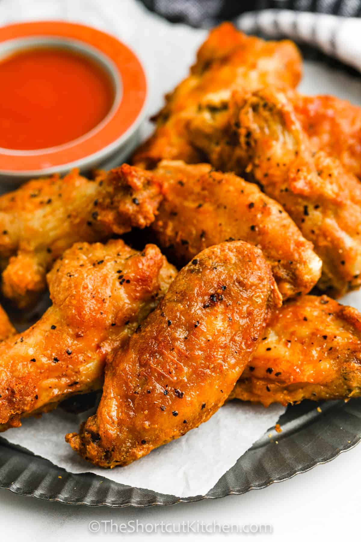 Air fryer chicken wings on a plate