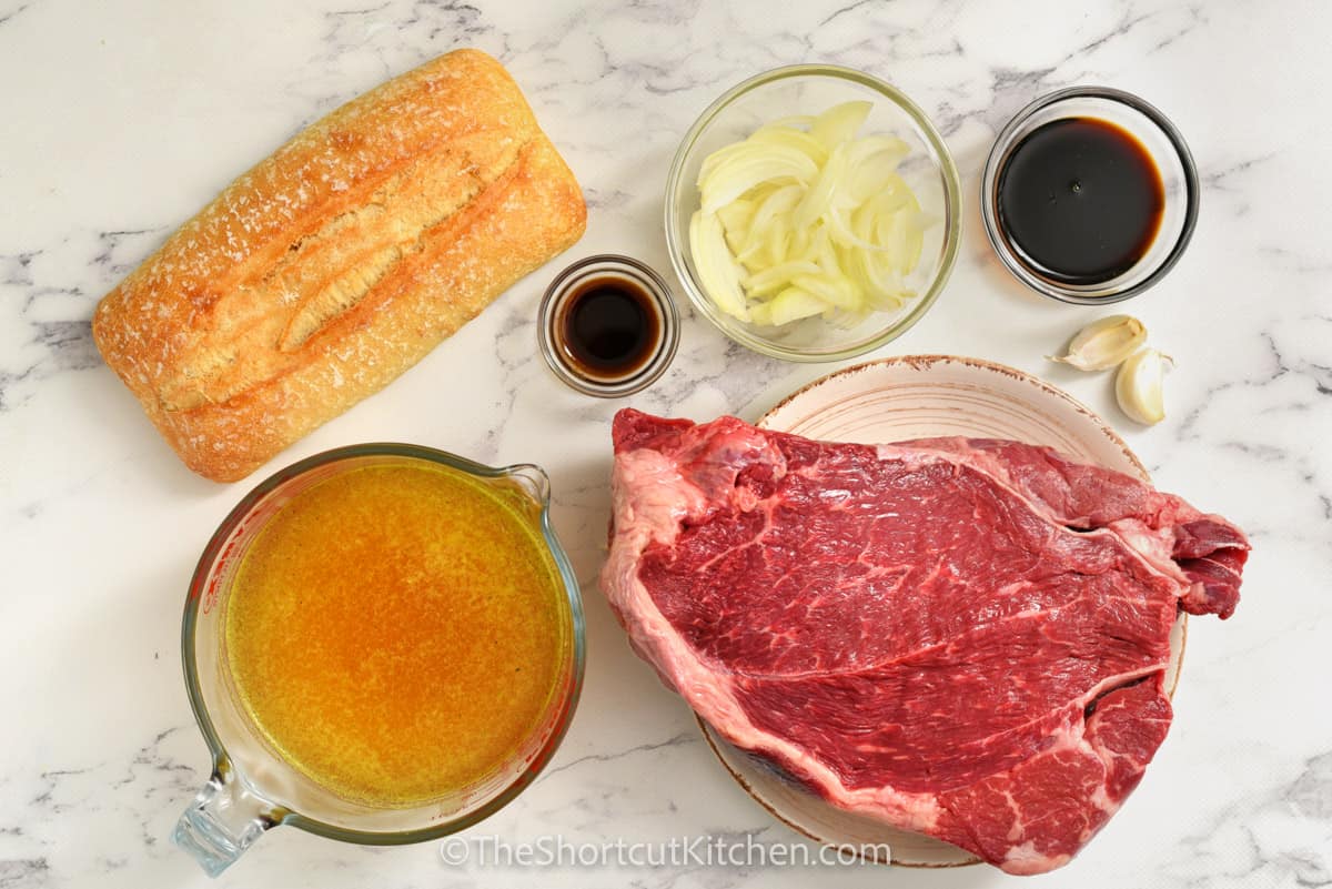 ingredients to make Crock Pot French Dip Recipe