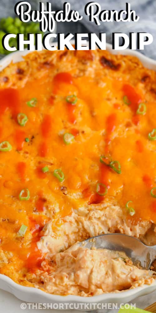 Buffalo Ranch Chicken Dip with a title