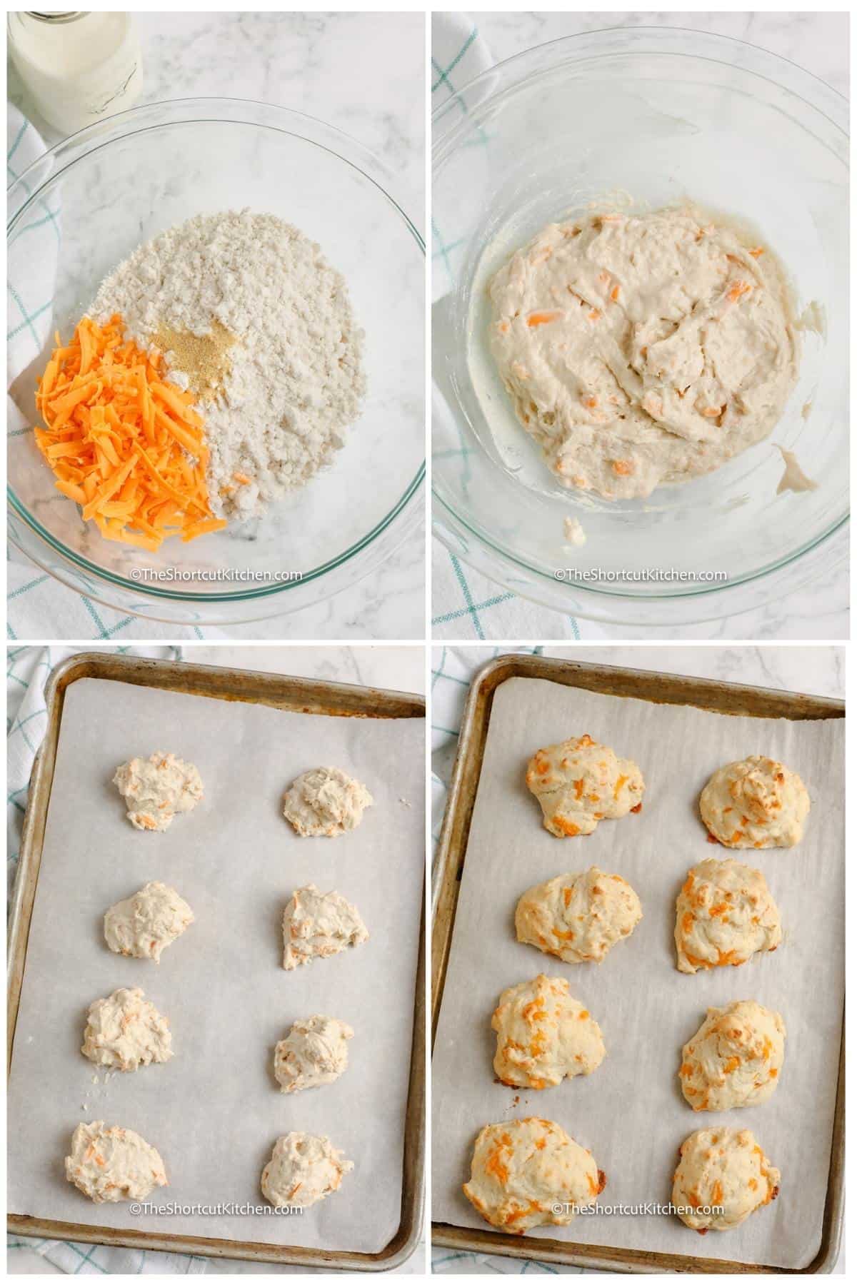 process of mixing ingredients together to make Easy Drop Biscuit Recipe