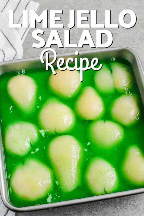 Lime Jello Salad with writing