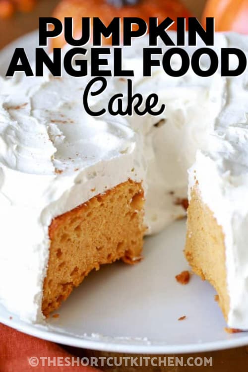 Pumpkin Angle Food Cake with writing