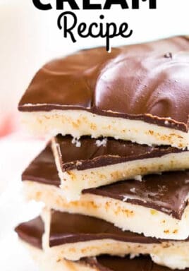 A stack of five Opera Cream Candies with text