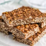 A stack of No Bake Peanut Butter Oatmeal Bars
