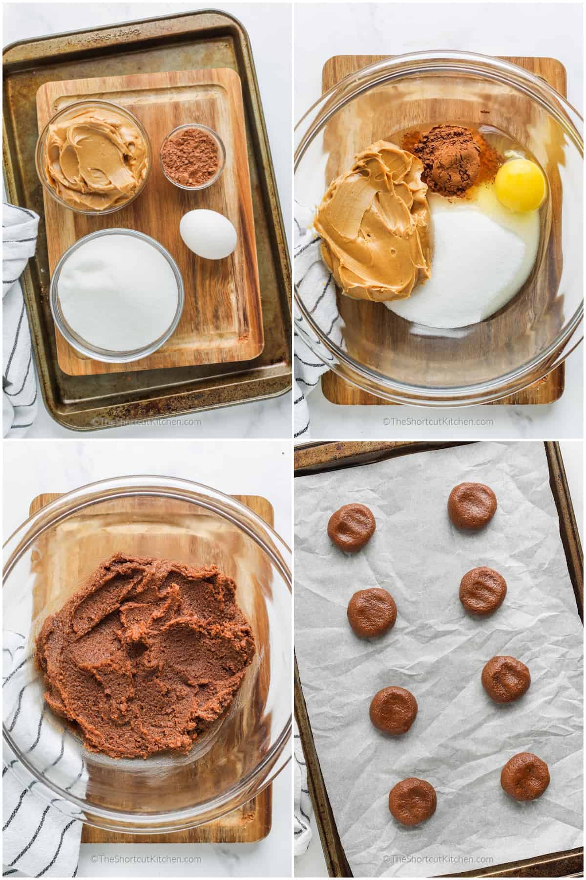 ingredients and process to make chocolate peanut butter cookies