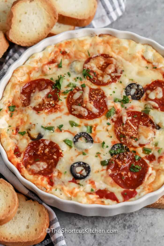 Cheesy Pizza Dip (Quick 10 Min Prep!) - The Shortcut Kitchen