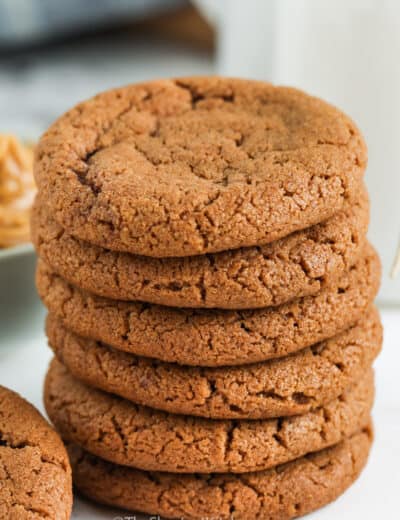 pile of Easy Chocolate Peanut Butter Cookies