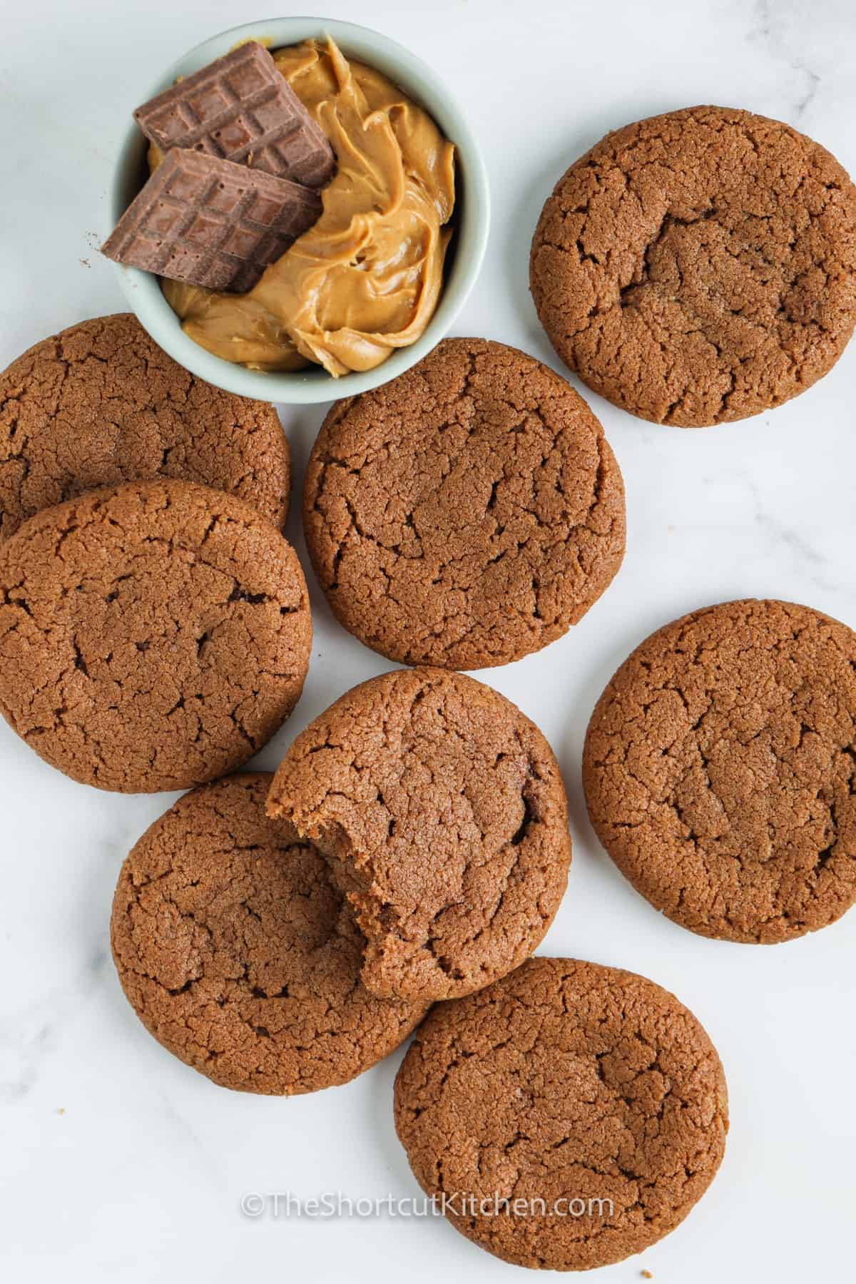 Easy Chocolate Peanut Butter Cookies on a table