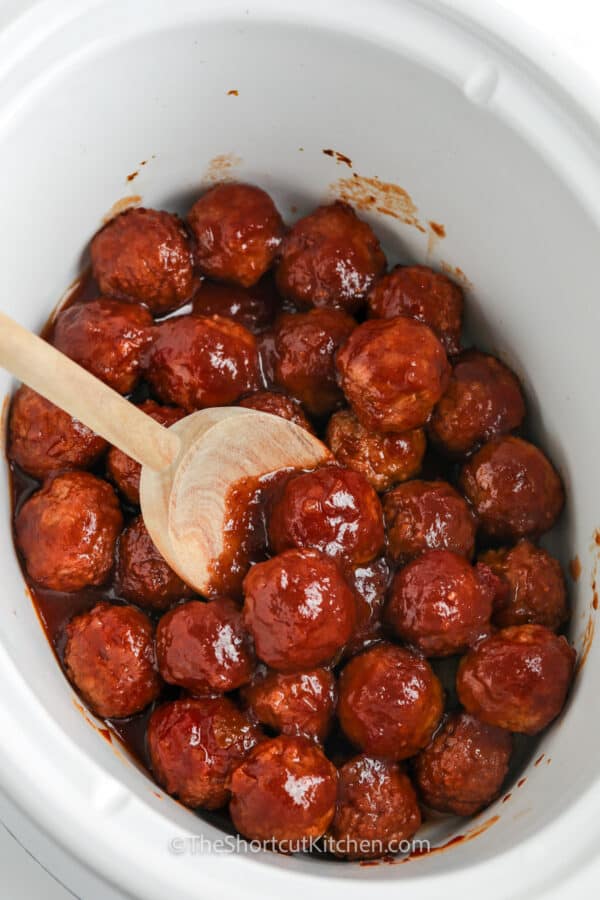 Crock Pot Jelly Meatballs (Set It And Forget It!) - The Shortcut Kitchen