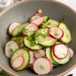 cucumber radish salad in a bowl
