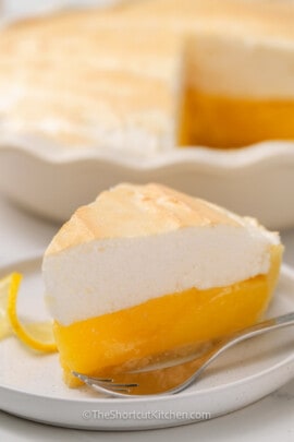 A slice of lemon meringue pie