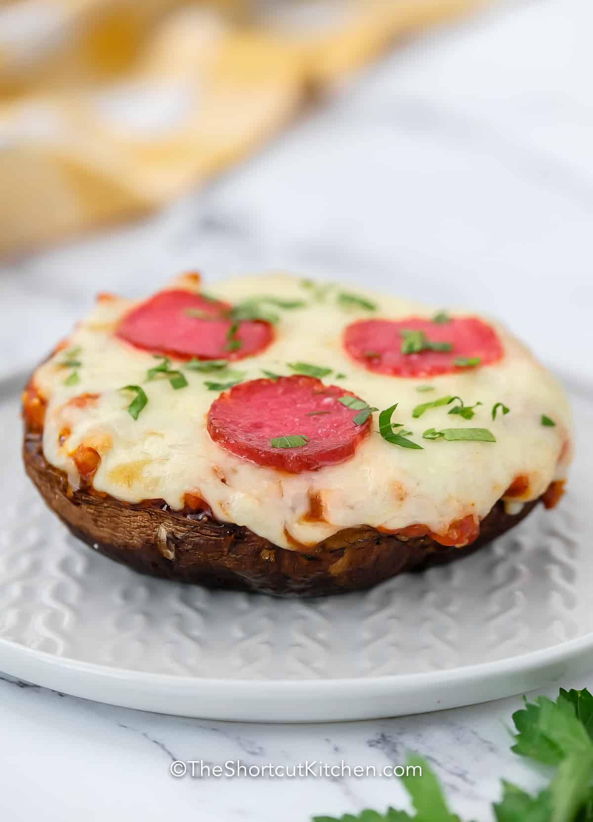 Pizza Mushrooms on a plate