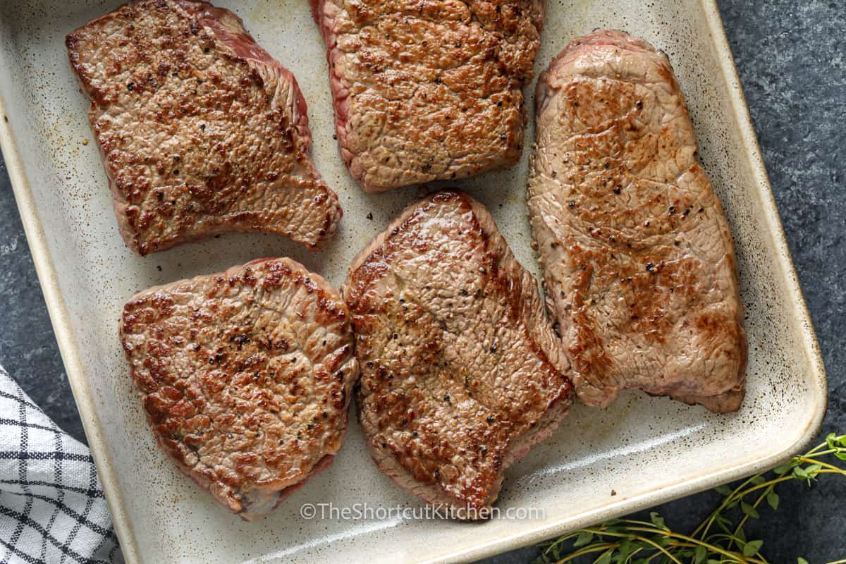 steak on a plate to make Braised Steak And Mushrooms