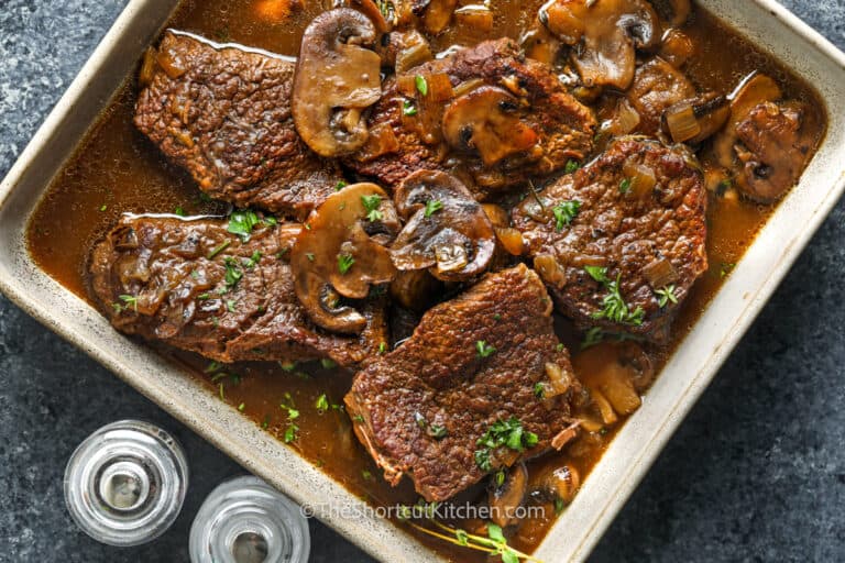 Braised Steak and Mushrooms (Fork Tender!) The Shortcut Kitchen
