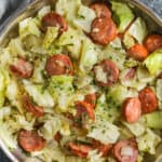 close up of cooked Fried Cabbage and Sausage