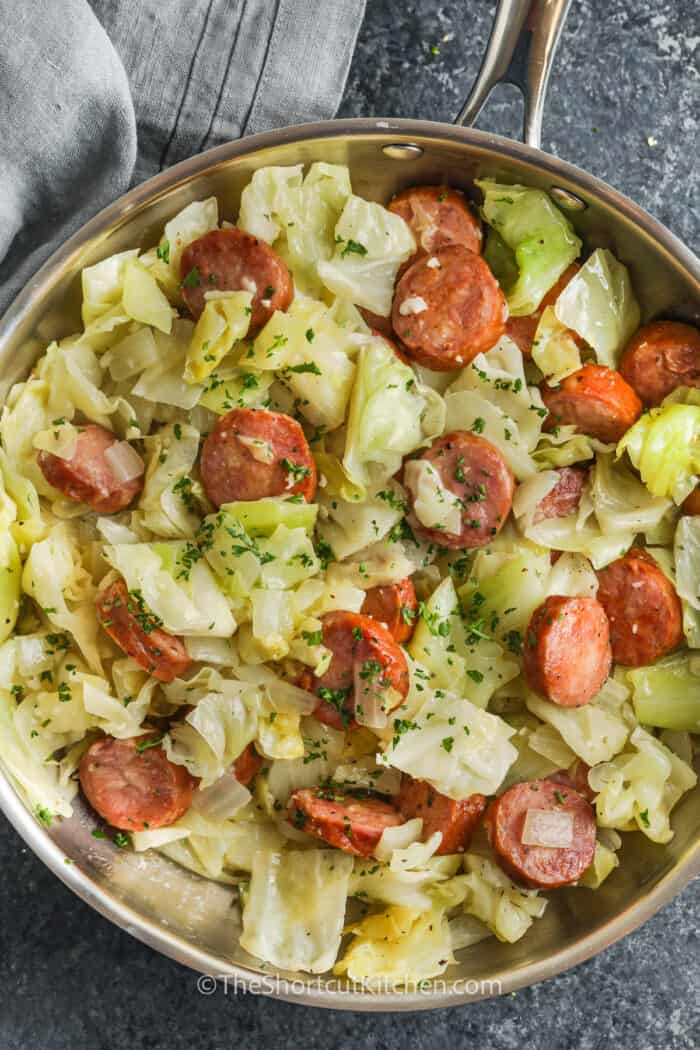 Fried Cabbage and Sausage The Shortcut Kitchen