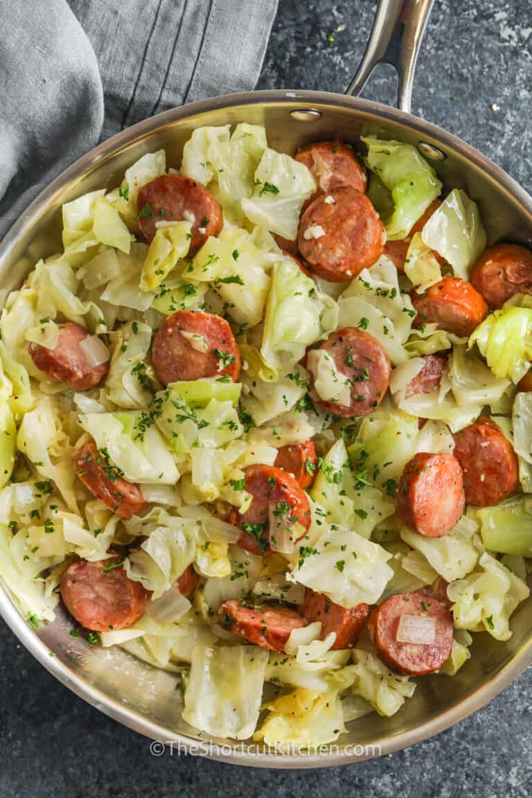 Fried Cabbage and Sausage - The Shortcut Kitchen