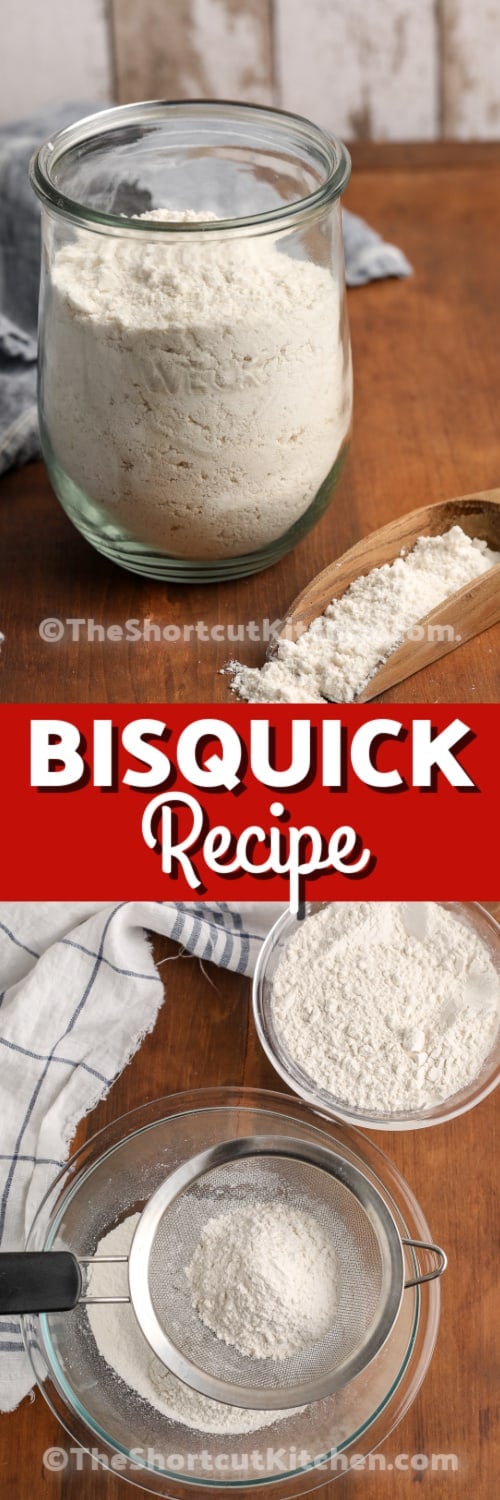 copycat bisquick in a jar and ingredients with text