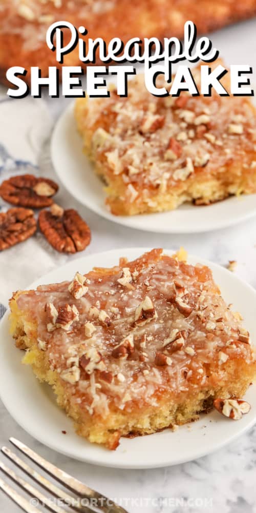 pineapple sheet cake with text