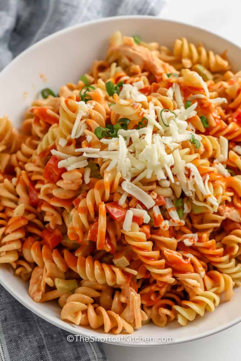 Buffalo Chicken Pasta Salad (Delish Cold Salad!) The Shortcut Kitchen