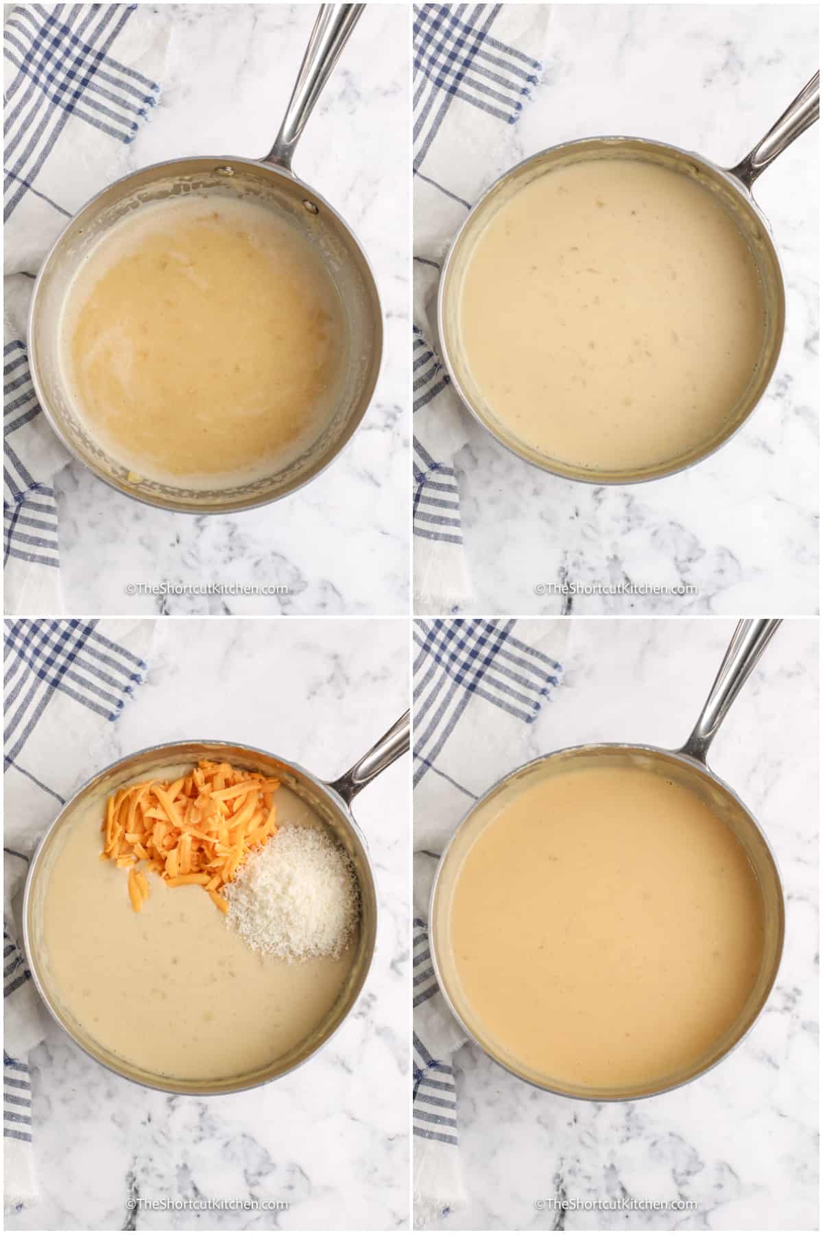 process of making cheese sauce for beer mac and cheese