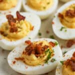 close up of Bacon Deviled Eggs