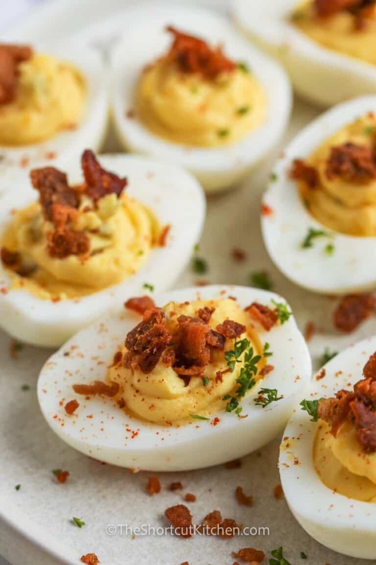 Bacon Deviled Eggs (Easy Appetizer Recipe!) - The Shortcut Kitchen