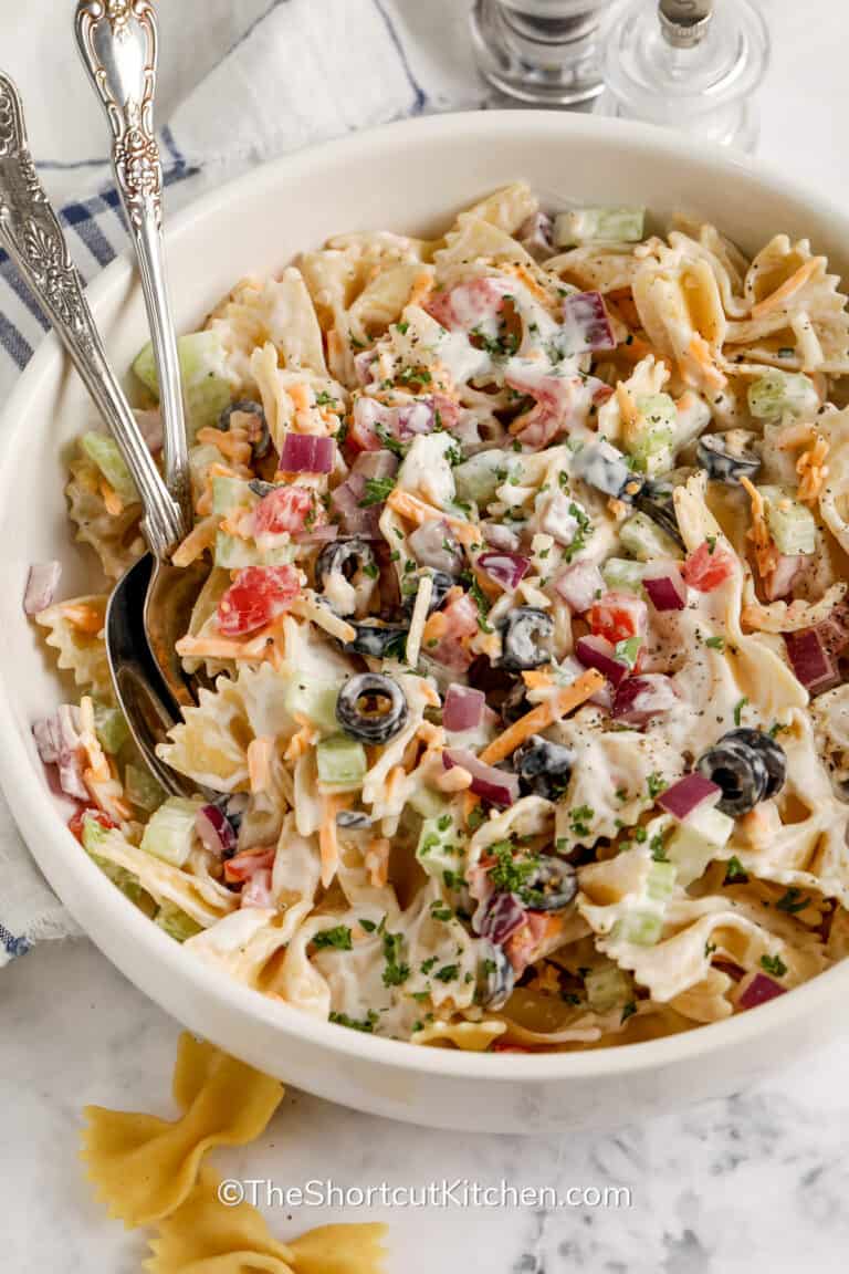 Bow Tie Pasta Salad (So Creamy For Summer!) The Shortcut Kitchen
