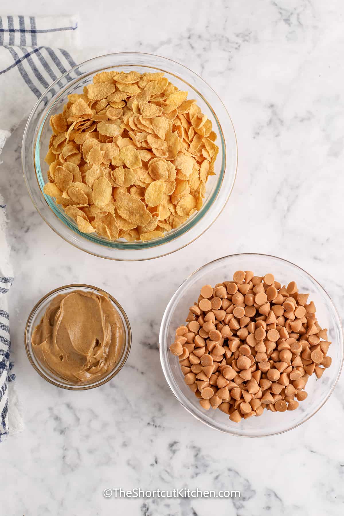 ingredients assembled to make butterscotch crunchies