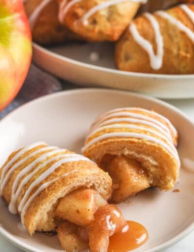 open Easy Apple Turnovers Recipe to show apple filling