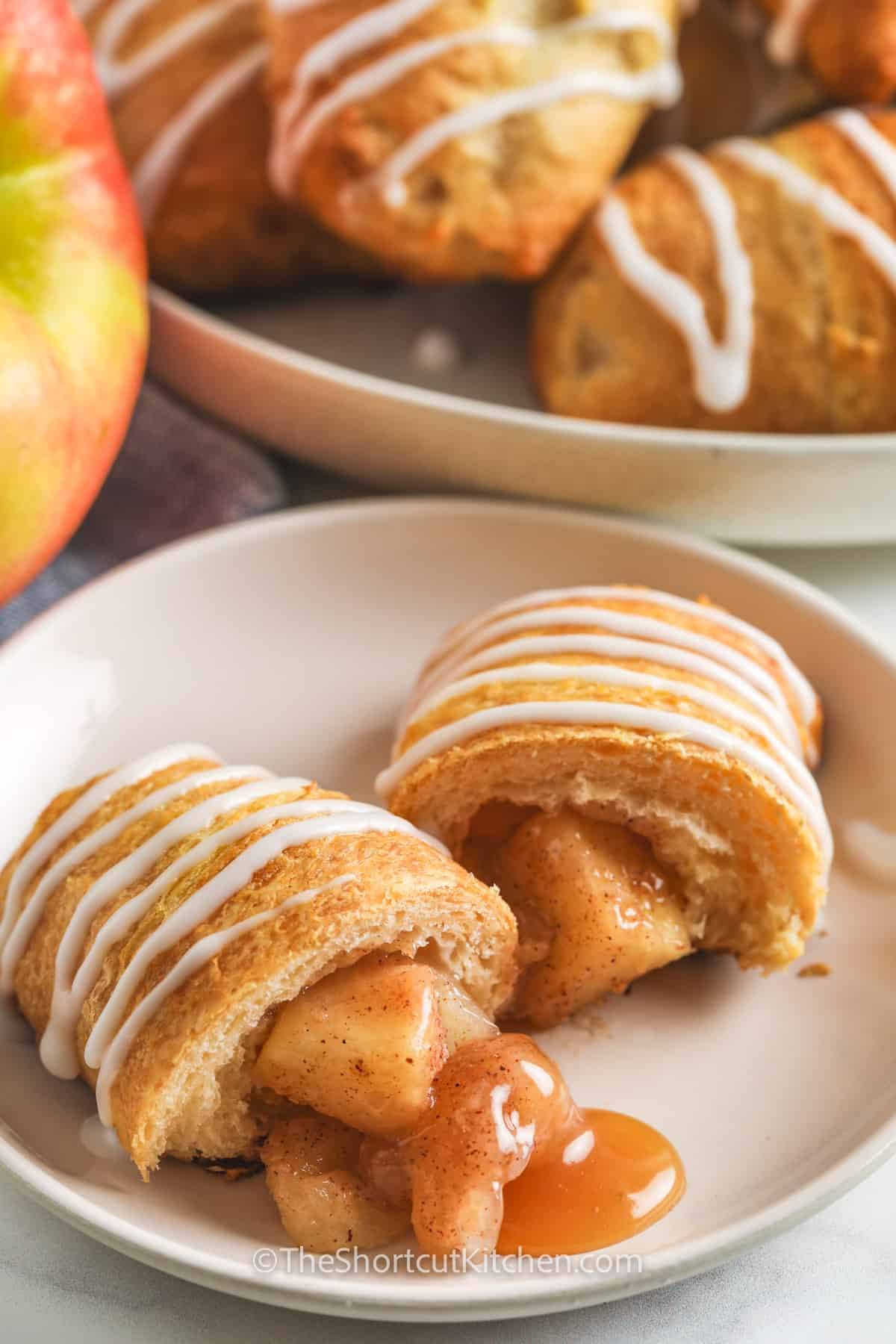 open Easy Apple Turnovers Recipe to show apple filling