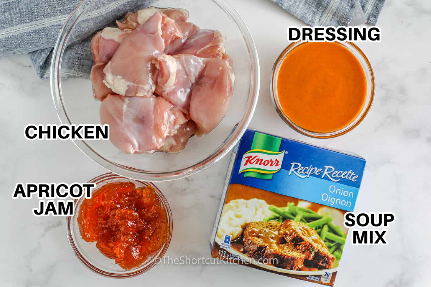 chicken , jam and dressing to make Apricot Chicken Recipe