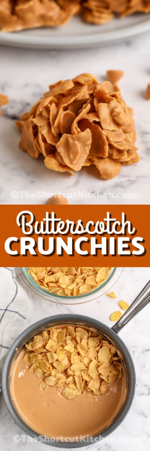 a butterscotch crunchie and ingredients in a pot with text