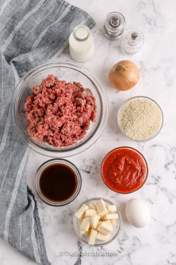 Mozzarella Stuffed Mini Meatloaf - The Shortcut Kitchen