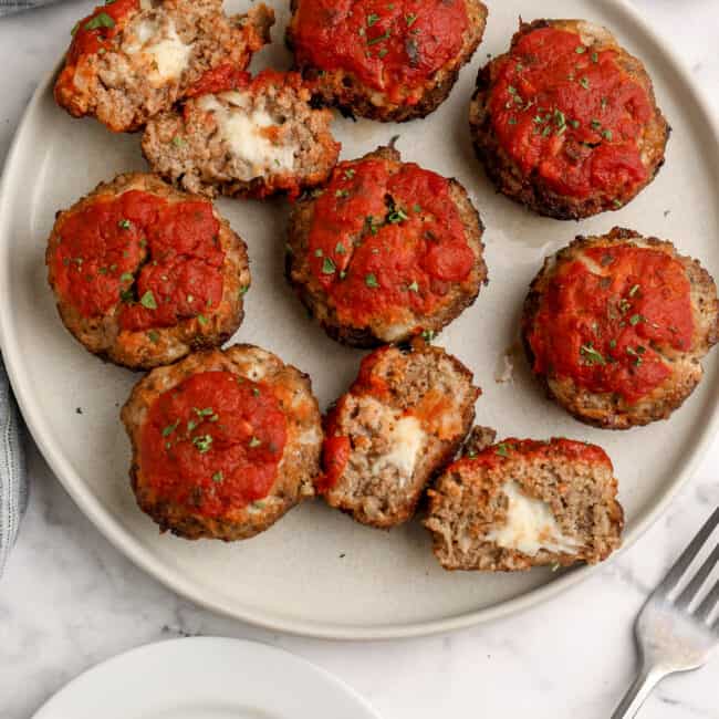 Mozzarella Stuffed Mini Meatloaf - The Shortcut Kitchen