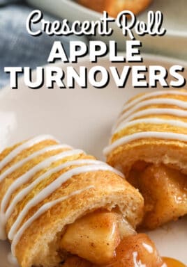 close up of Easy Apple Turnovers Recipe with writing