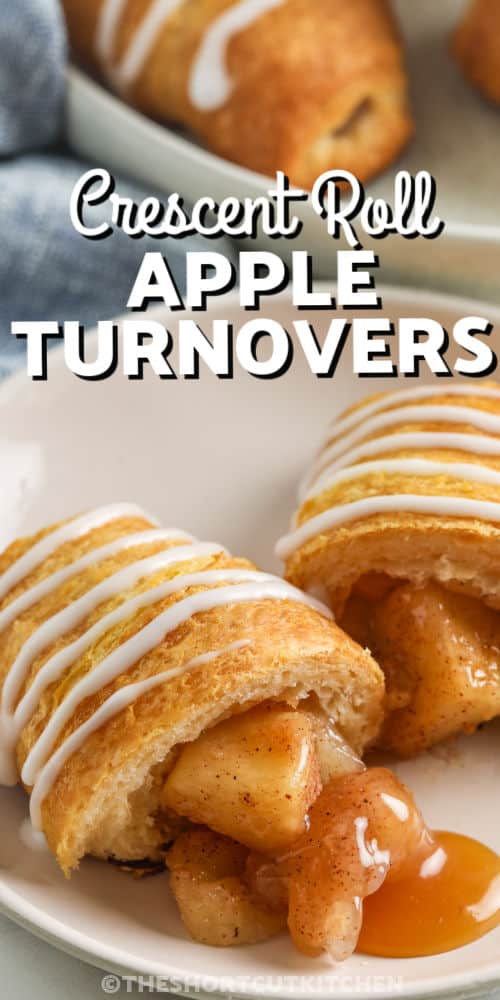close up of Easy Apple Turnovers Recipe with writing