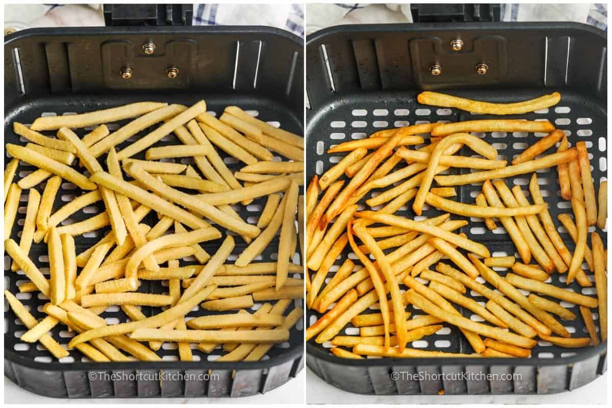 before and after cooking Cajun Fries
