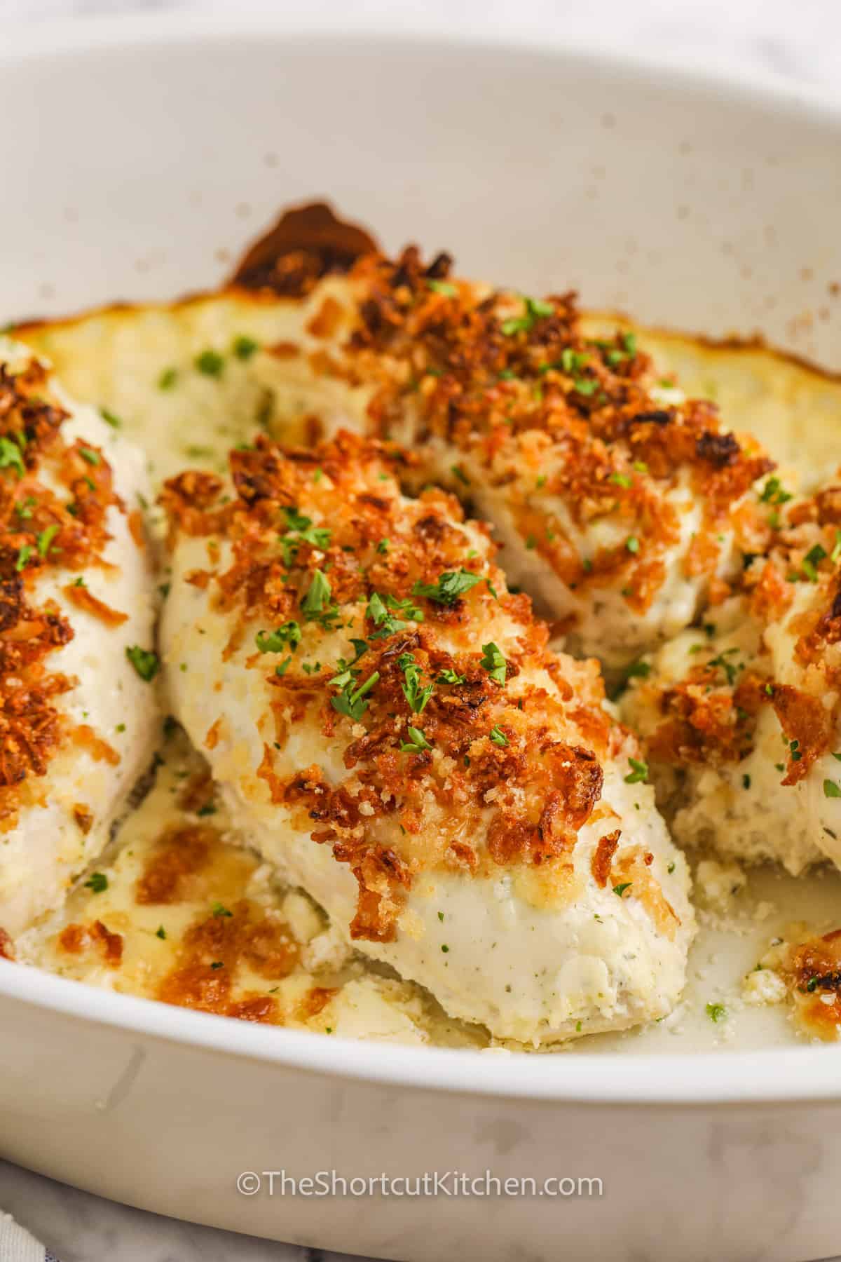 close up of Easy French Onion Chicken in the pot