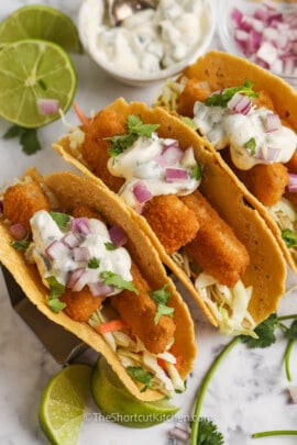 plated Fish Stick Tacos