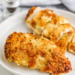 plated Parmesan Crusted Mayonnaise Chicken