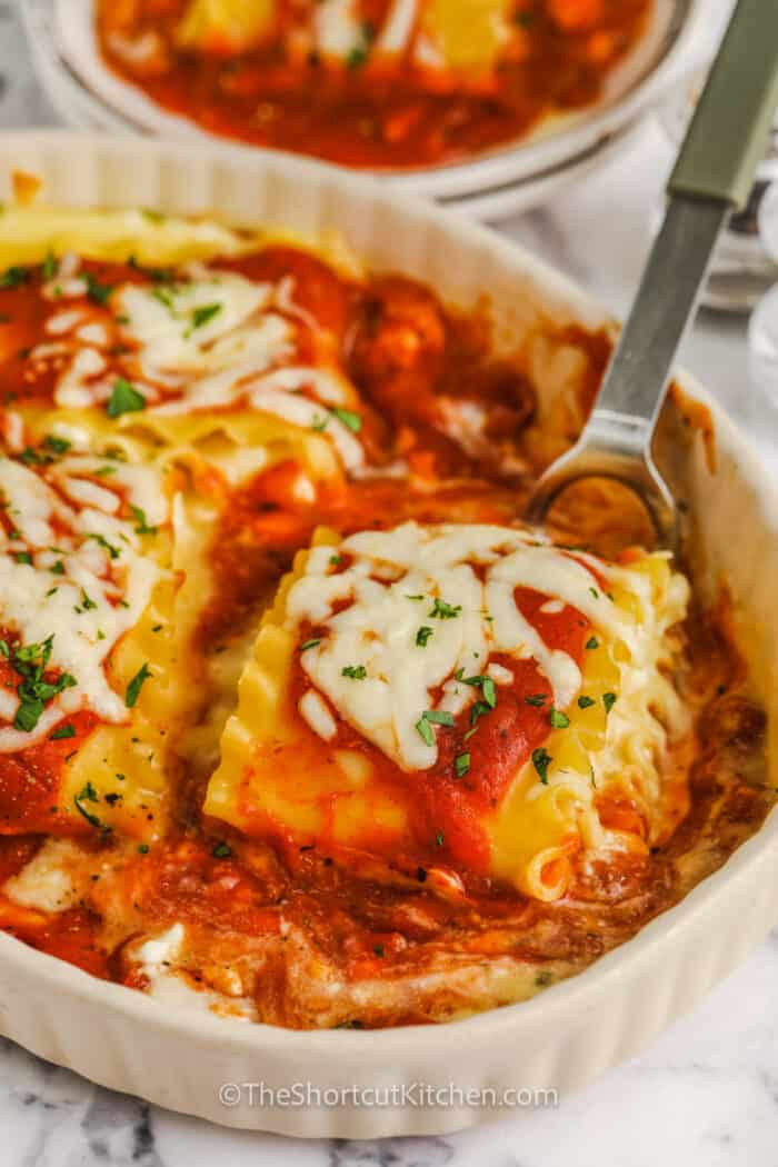 Three Cheese Lasagna Rolls (Meatless) - The Shortcut Kitchen