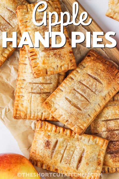 cooked Apple Hand Pies with a title