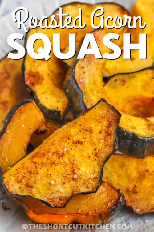 plated Roasted Acorn Squash with a title