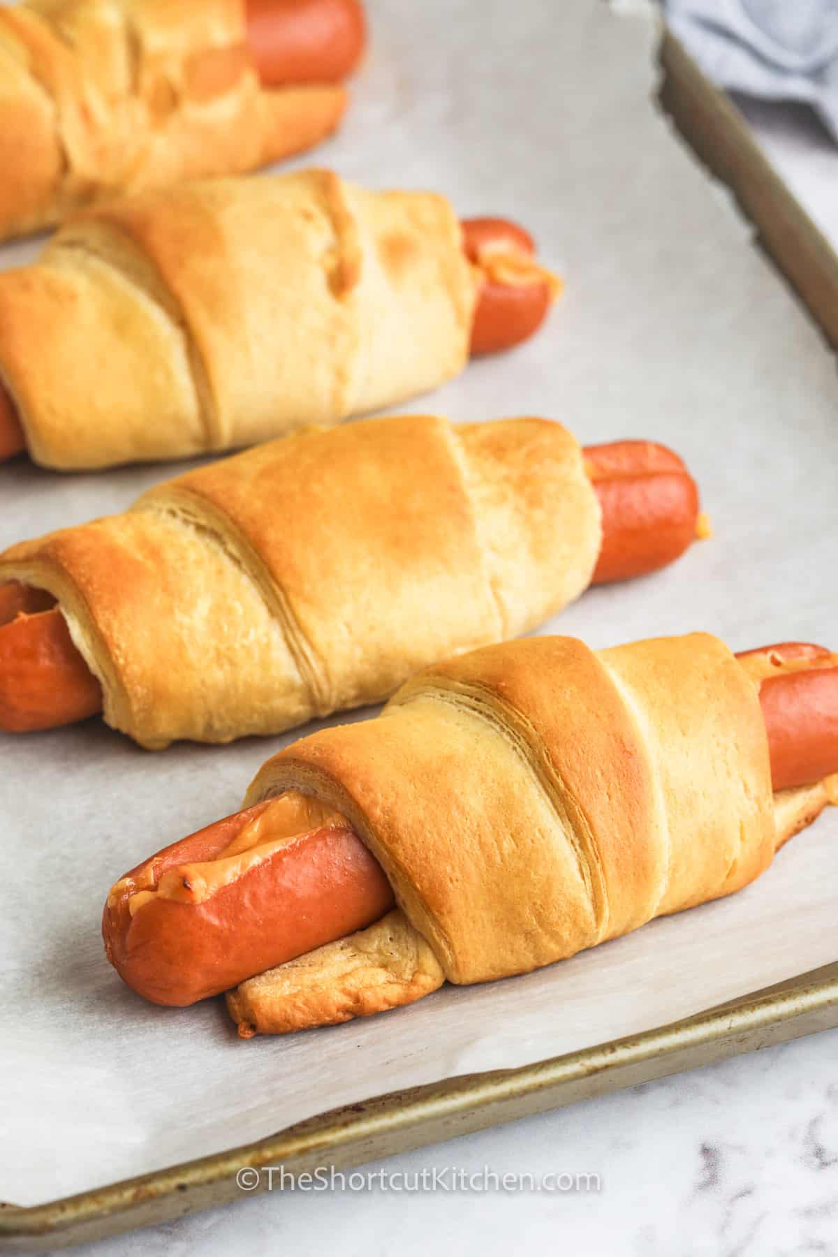 cooked Crescent Roll Hot Dogs