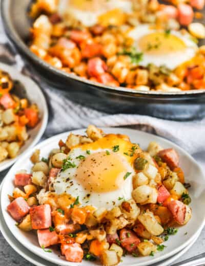 plated Breakfast Hash With Ham