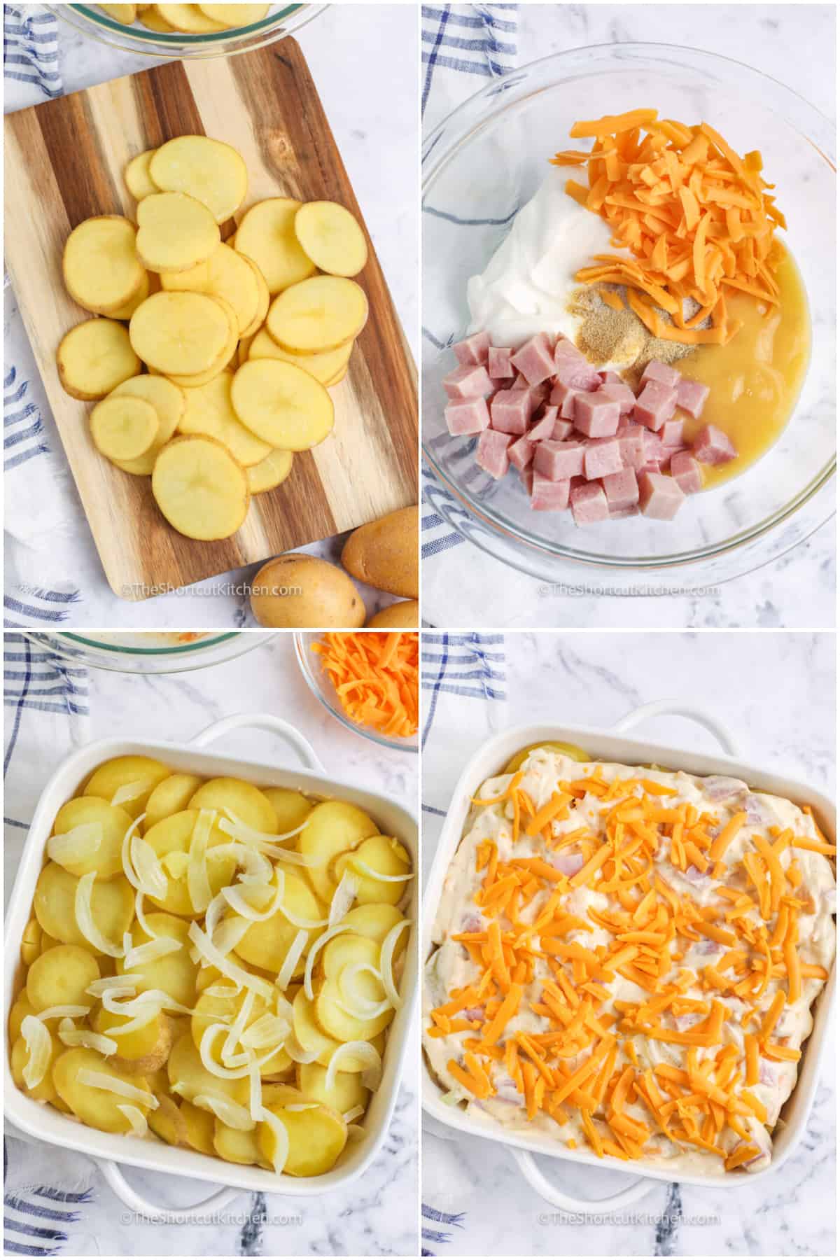 process to assemble Easy Scalloped Potatoes and Ham